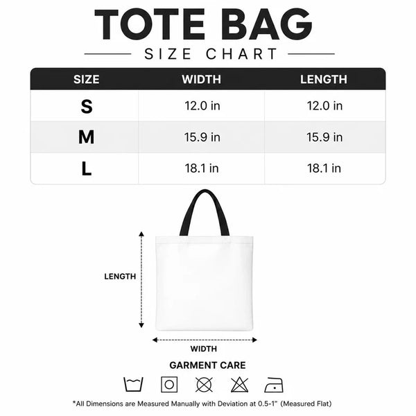 Arkansas Undead Mascot Tote Bag - Size Chart